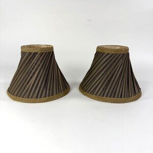 Vintage Silk Fabric Lamp Shade Twisted Bell Two Tone Green Chandelier Set Of 2